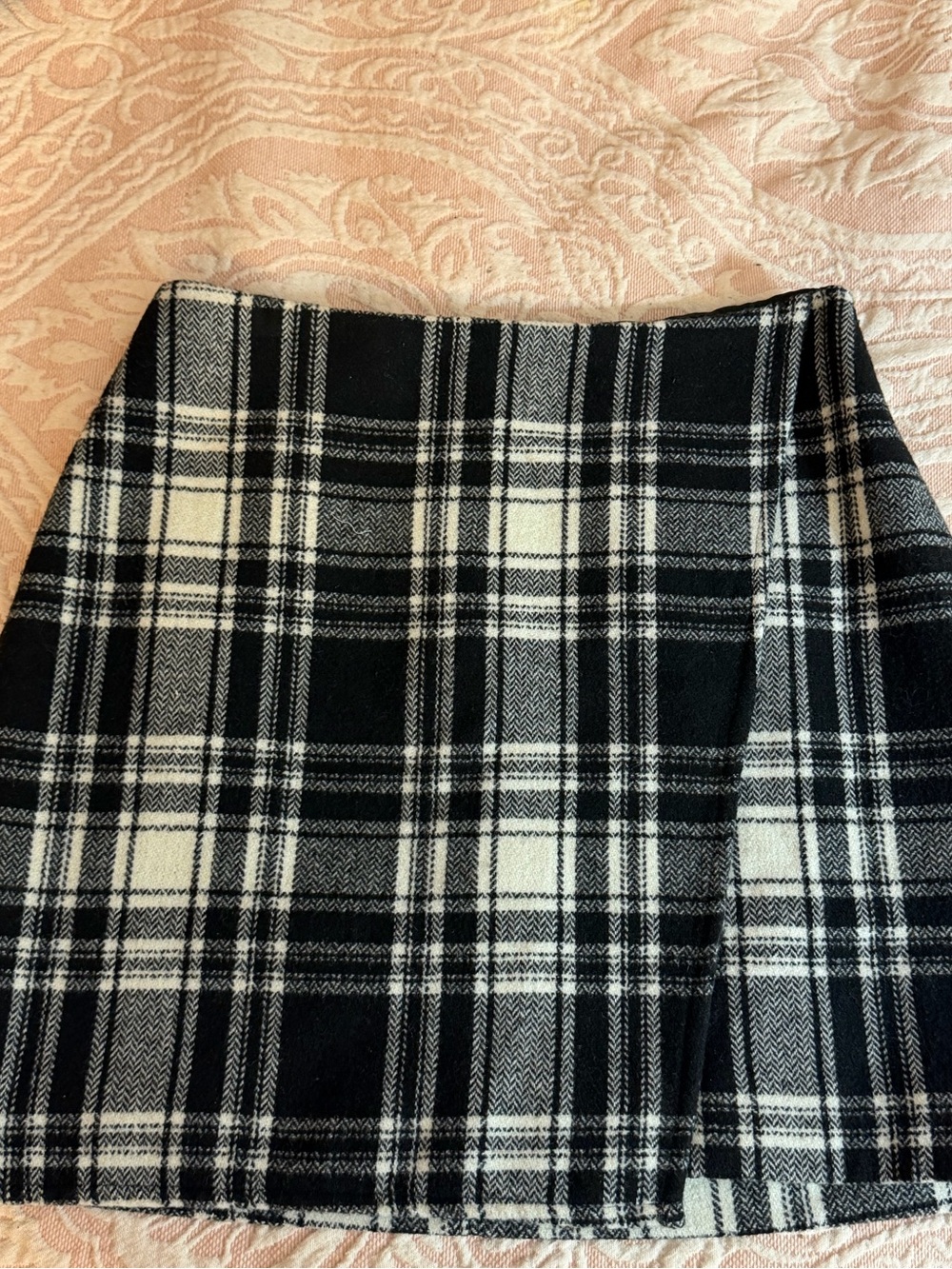 Hollister Black & White Plaid Mini Skirt